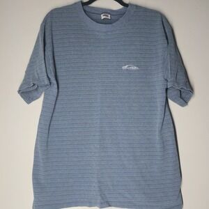 Vintage Quicksilver Internationale Men's Blue Stripe Shirt Large Made in USA